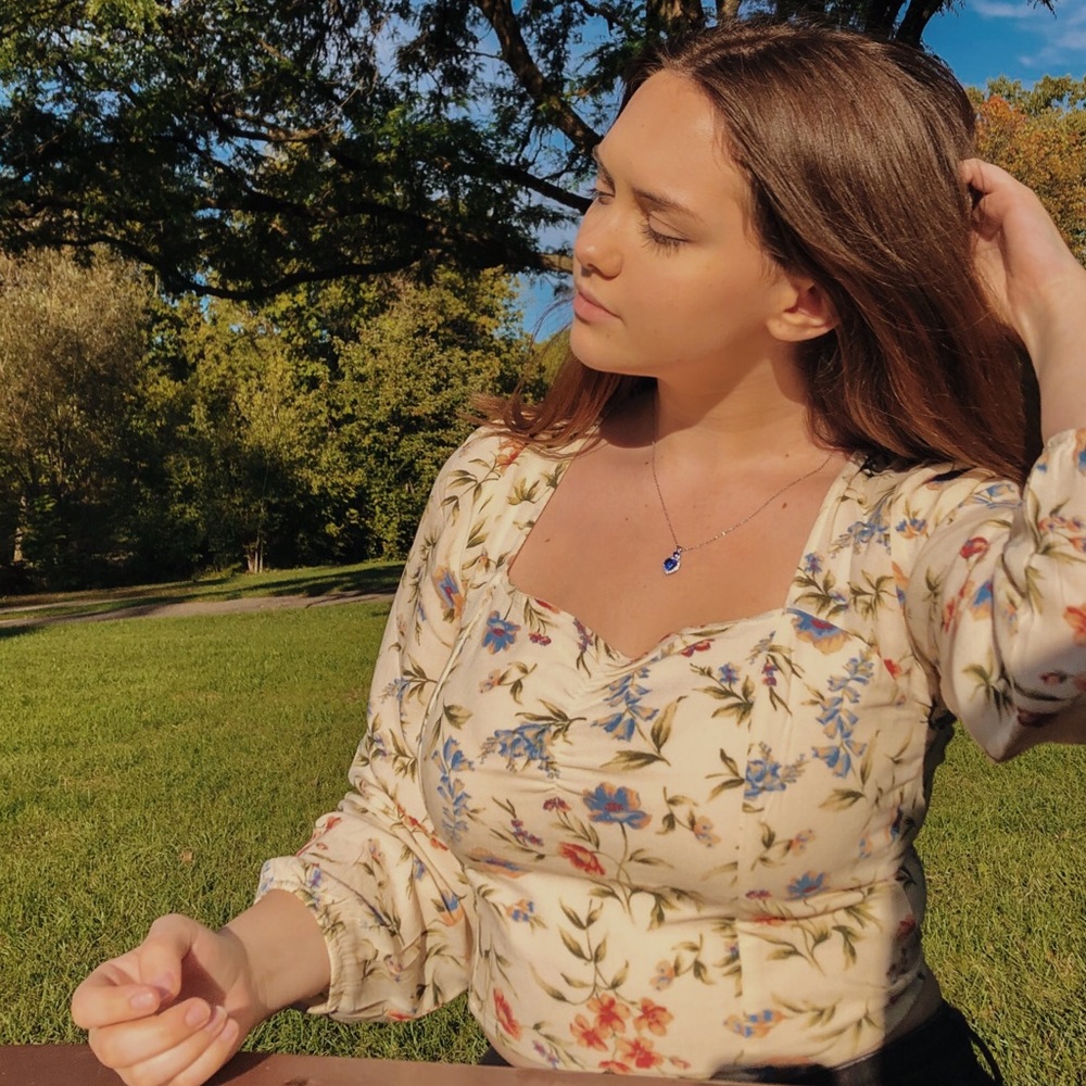 White floral top